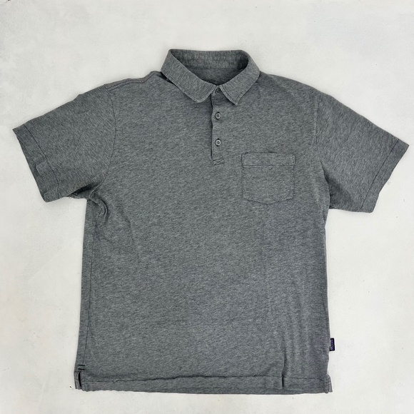 Patagonia Other - Patagonia Mens Medium Performance‎ Polo Shirt Gray Organic Cotton Short Sleeve